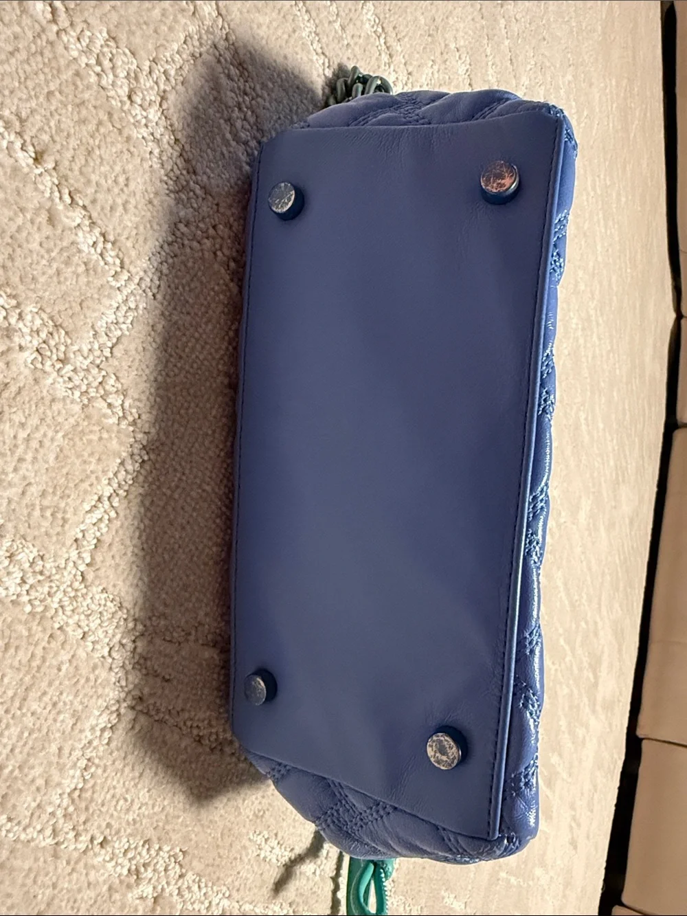Kurt Geiger Green and Blue Quilted Drawstring Crossbody